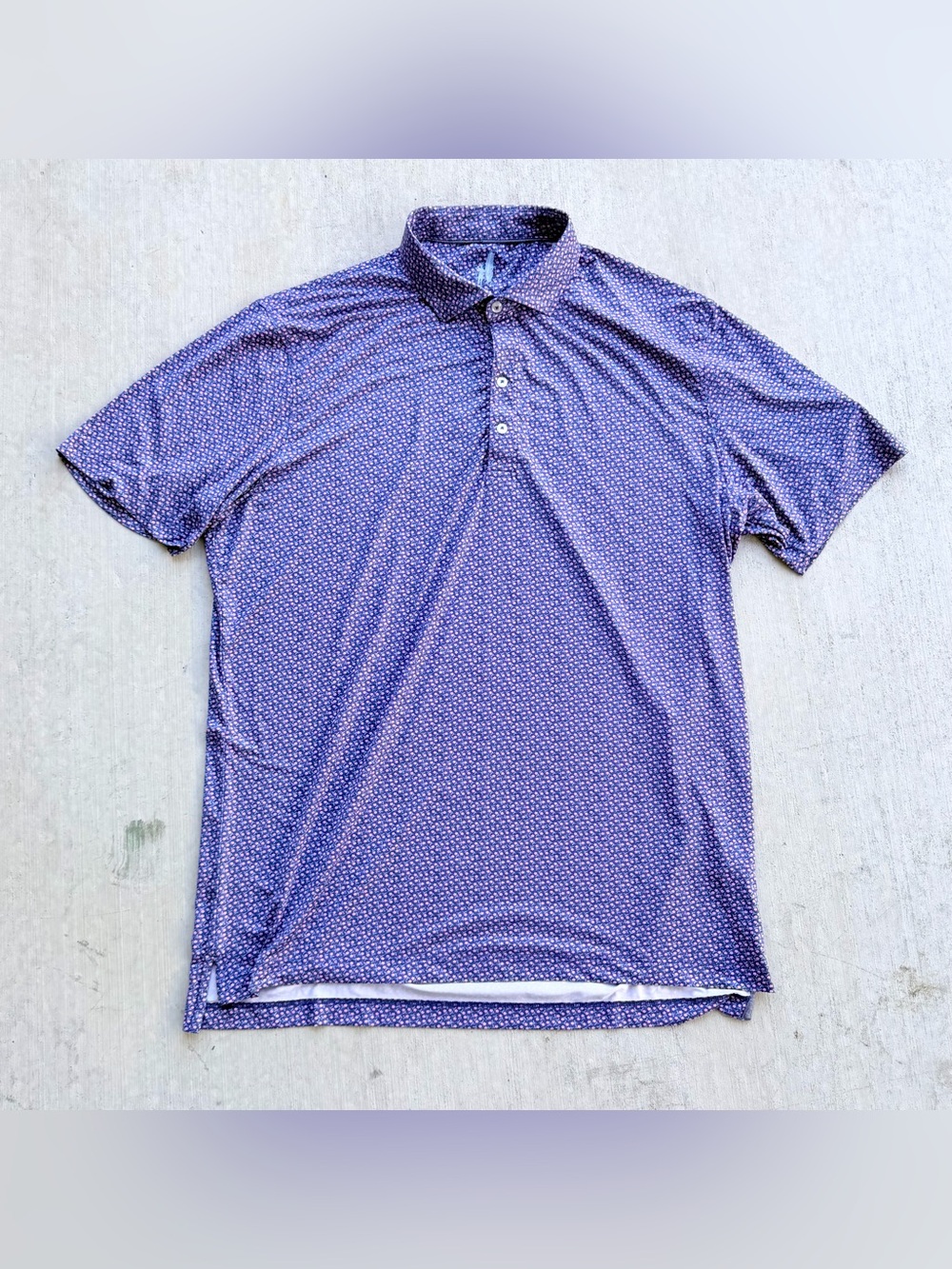 Johnnie O Golf Polo Floral All Over Print Stretch Large